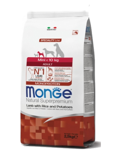 MONGE Mini adulto cordero y arroz 2.5kg