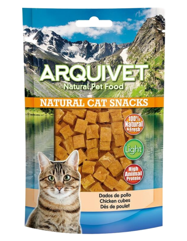 Snack Dados de pollo. Arquivet Gato