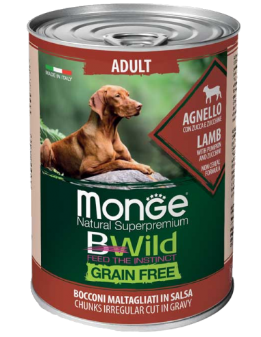 MONGE BE WILD. Grain free. Cordero