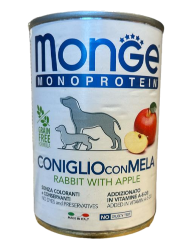 MONGE Conejo con manzana. 400g