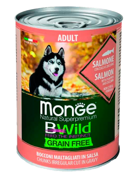 MONGE BE WILD. Grain free. Salmón 400g