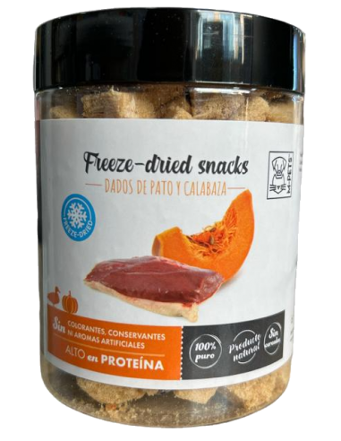 Snack liofilizado de pato con calabaza. M-pets