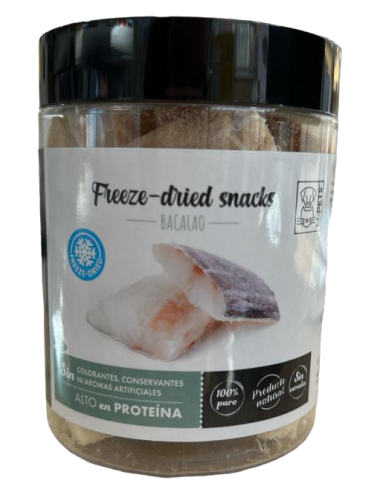 Snack liofilizado de bacalao. M-pets