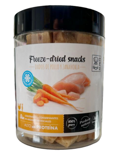 Snack liofilizado de pollo y zanahorias. M-pets