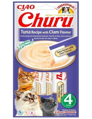 Churu atún y almeja. Gato