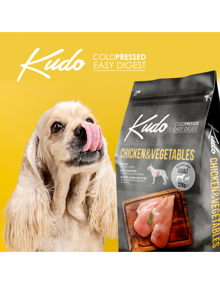 KUDO pienso prensado en frío. Adult Pollo y Vegetales 12kg