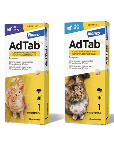 AD TAB. Antiparasitario en pastillas para gatos 1 comprimido.