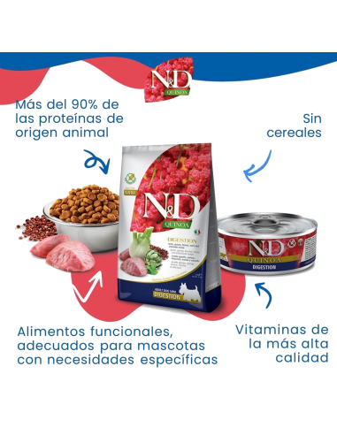 FARMINA. N&D Quinoa Digestión Cordero. Adulto....