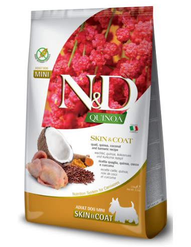 FARMINA. N&D Quinoa Piel sensible. Codorniz. Adulto. Perro mini 2.5kg