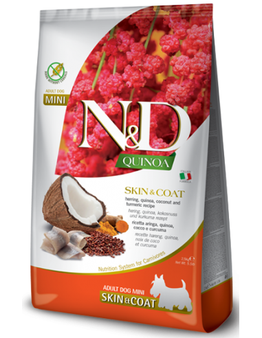 FARMINA. N&D Quinoa Piel sensible. Arenque. Adulto. Perro mini 2.5kg