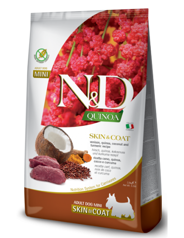 FARMINA. N&D Quinoa Piel sensible. Venado. Adulto. Perro mini 2.5kg