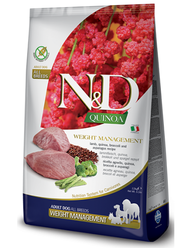 FARMINA. N&D Quinoa Weight Management Cordero (perder peso). Adulto. Perro