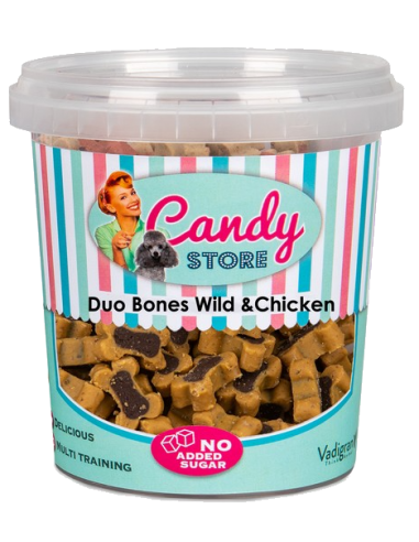 Snack. Candy mini bones Carne de caza y pollo 500g . Vadigran