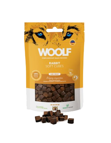 Woolf Snacks. Cubes Semihúmedo Conejo 100gr