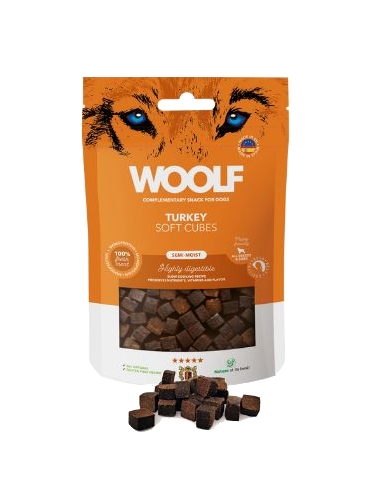 Woolf Snacks. Cubes Semihúmedo Pavo 100gr