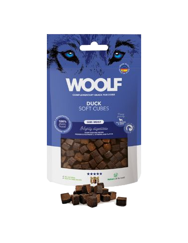 Woolf Snacks. Cubes Semihúmedo pato 100gr