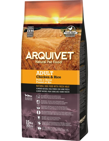 Arquivet. Alimentación pollo y arroz, adulto. Perro