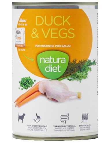 Natura Diet Dog. Lata Duck and Vegs (pato). 400g