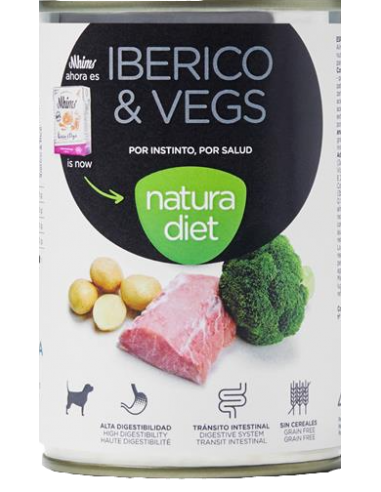 Natura Diet Dog. Lata Ibérico and Vegs (cerdo ibérico). 400g