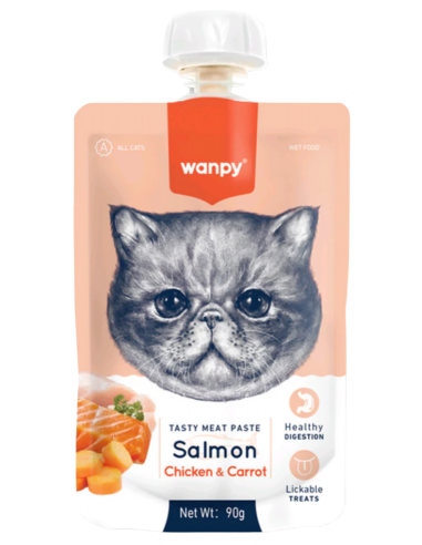 Wanpy. Crema de salmón 90g. Gato