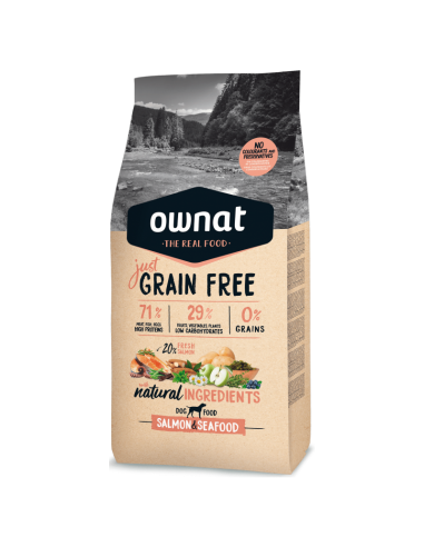 Ownat Just Grain Free salmón y marisco. Perro