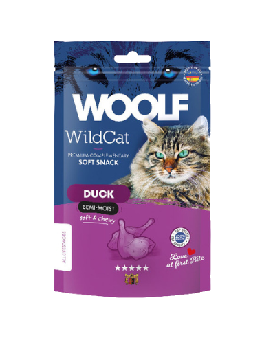 Woolf Cat Snack Semihúmedo Pato 50g