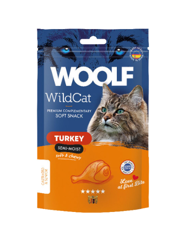 Woolf Cat Snacks Semihúmedo Pavo 50g