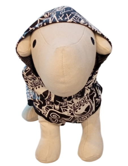 Impermeable. Urban blanco y negro. M-pets