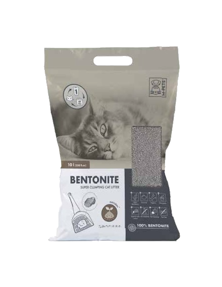 ARENA aglomerante. Super clumping BENTONITE 10L NATURAL. M-pets